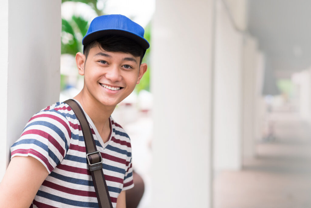 Smiling Asian student